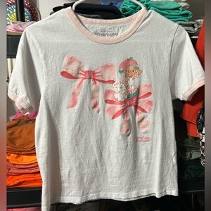 Strawberry Shortcake White and Pink Crop Top